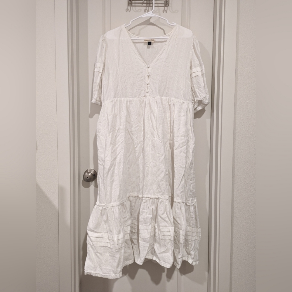 White Cotton Maxi Dress with Pockets - Universal Thread size XL